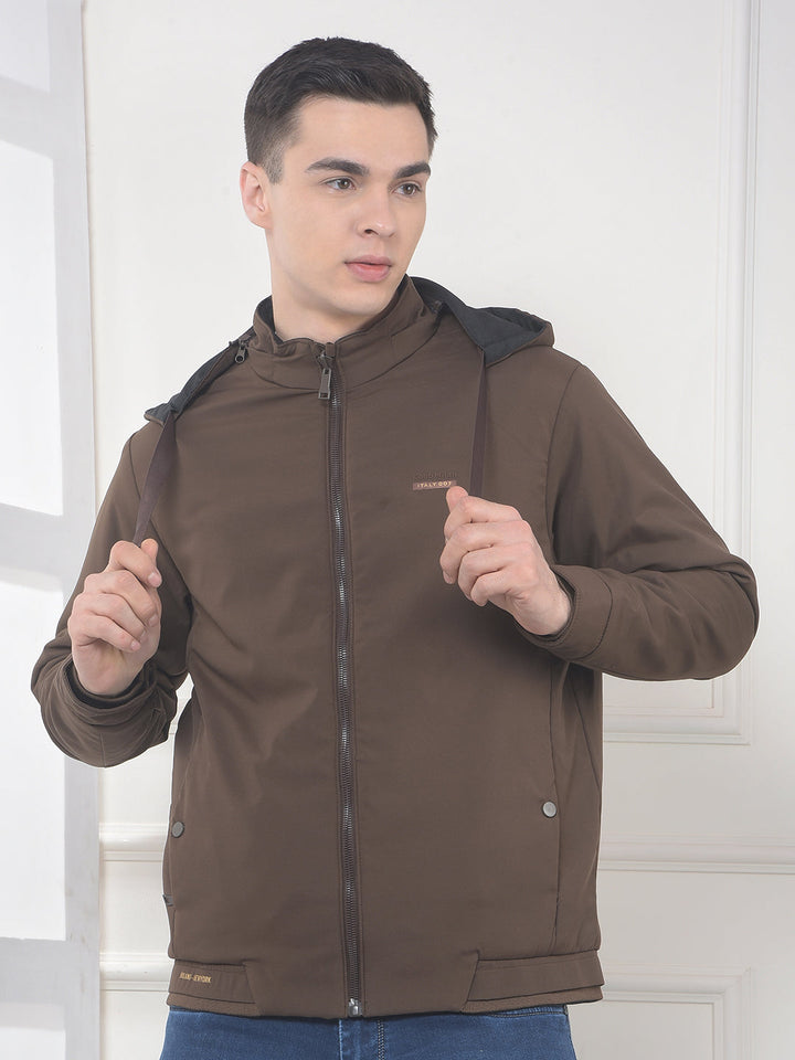 cobb solid tan reversible hooded jacket