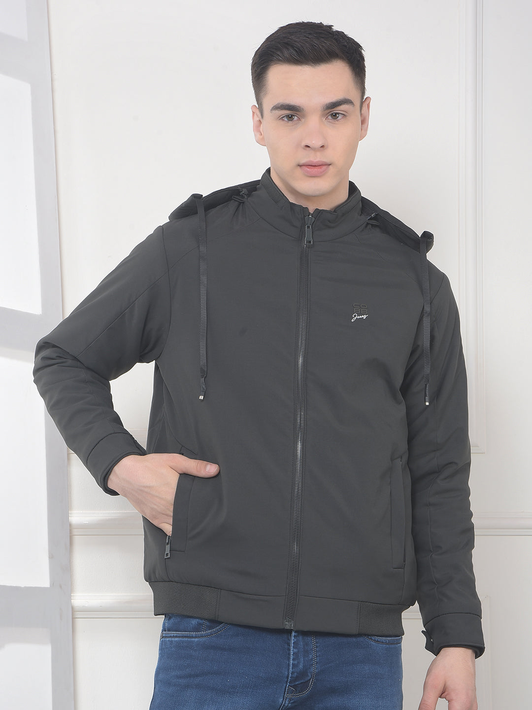 cobb solid dark olive reversible hooded jacket