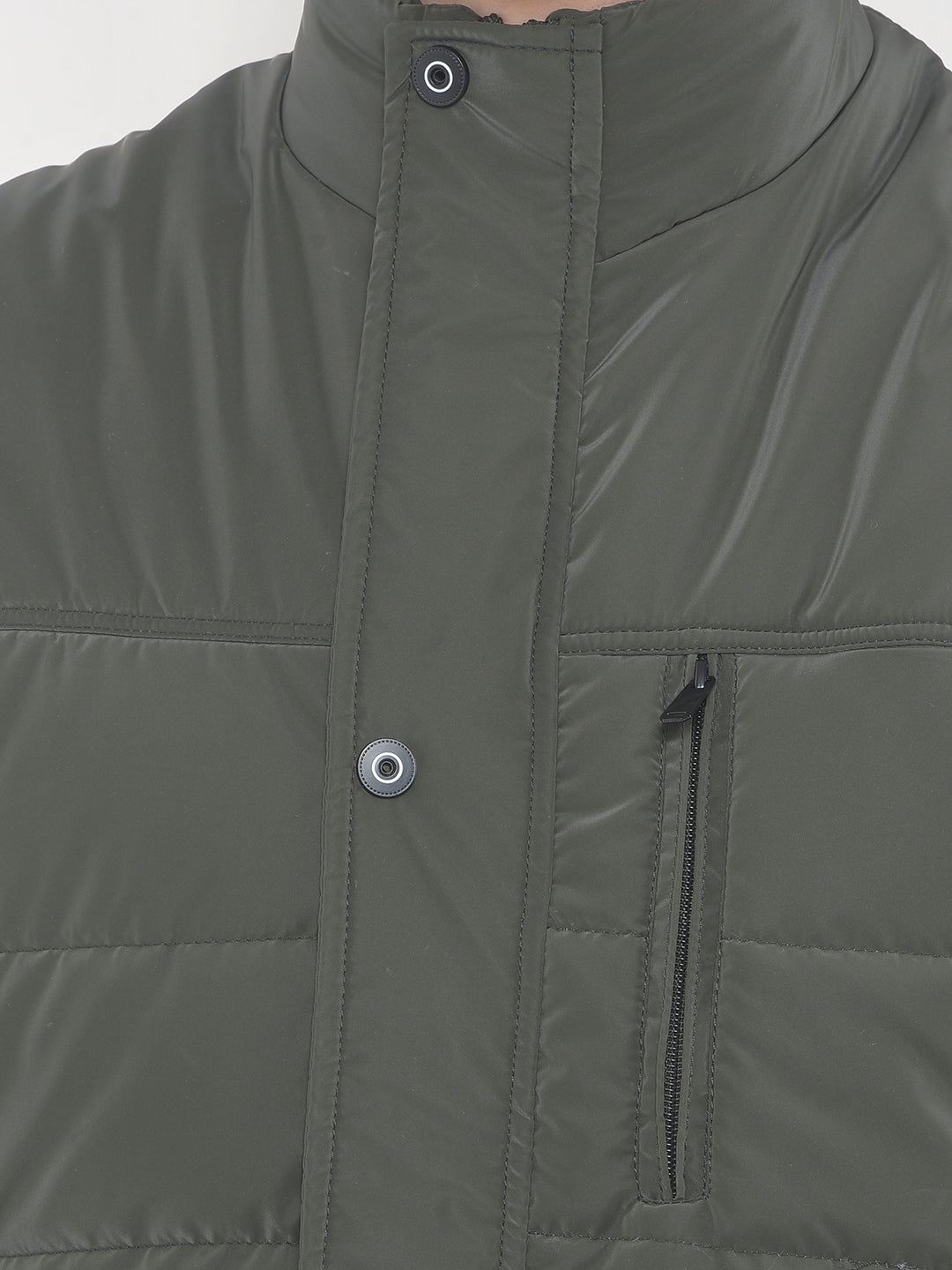 cobb solid olive sleeveless zipper jacket