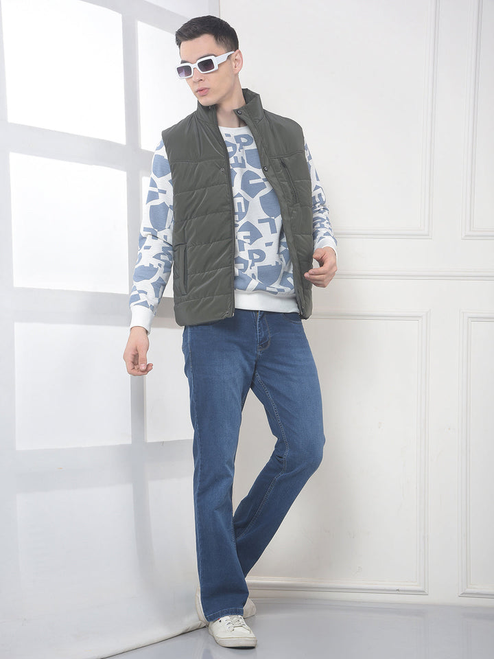 COBB SOLID OLIVE SLEEVELESS ZIPPER JACKET