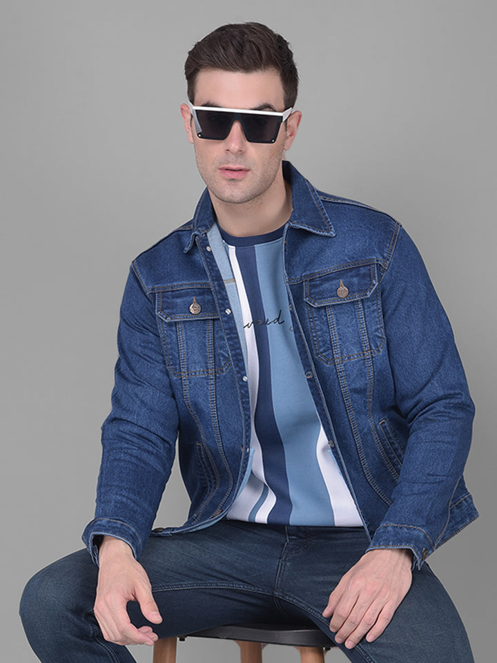 COBB BLUE COLLAR NECK DENIM JACKET