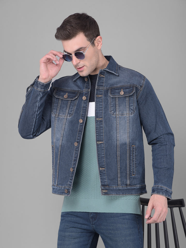 COBB BLUE COLLAR NECK DENIM JACKET