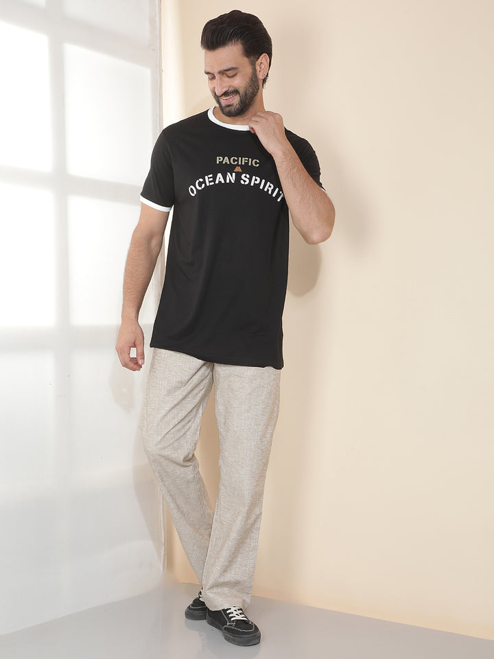 cobb beige solid regular-fit summer lower