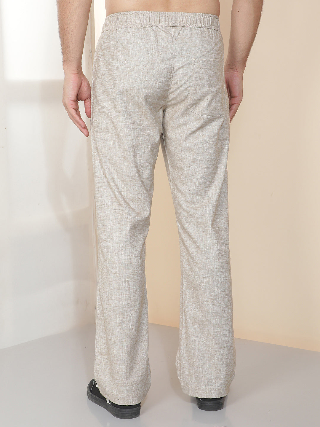 cobb beige solid regular-fit summer lower