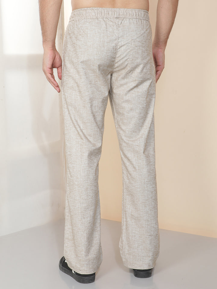 cobb beige solid regular-fit summer lower