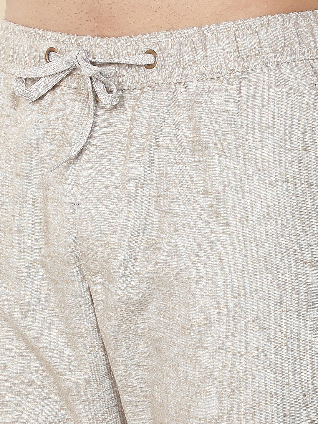 cobb beige solid regular-fit summer lower