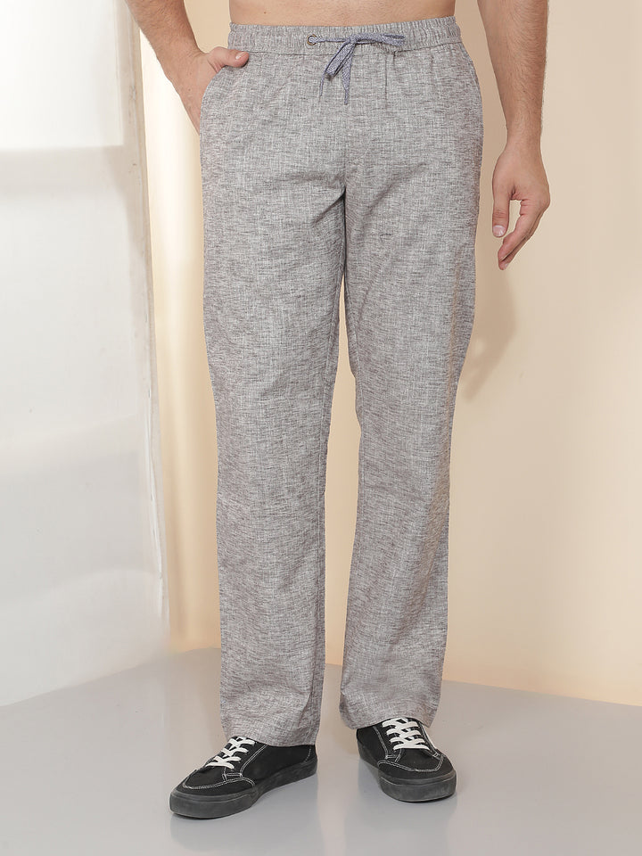 cobb grey solid regular-fit summer lower