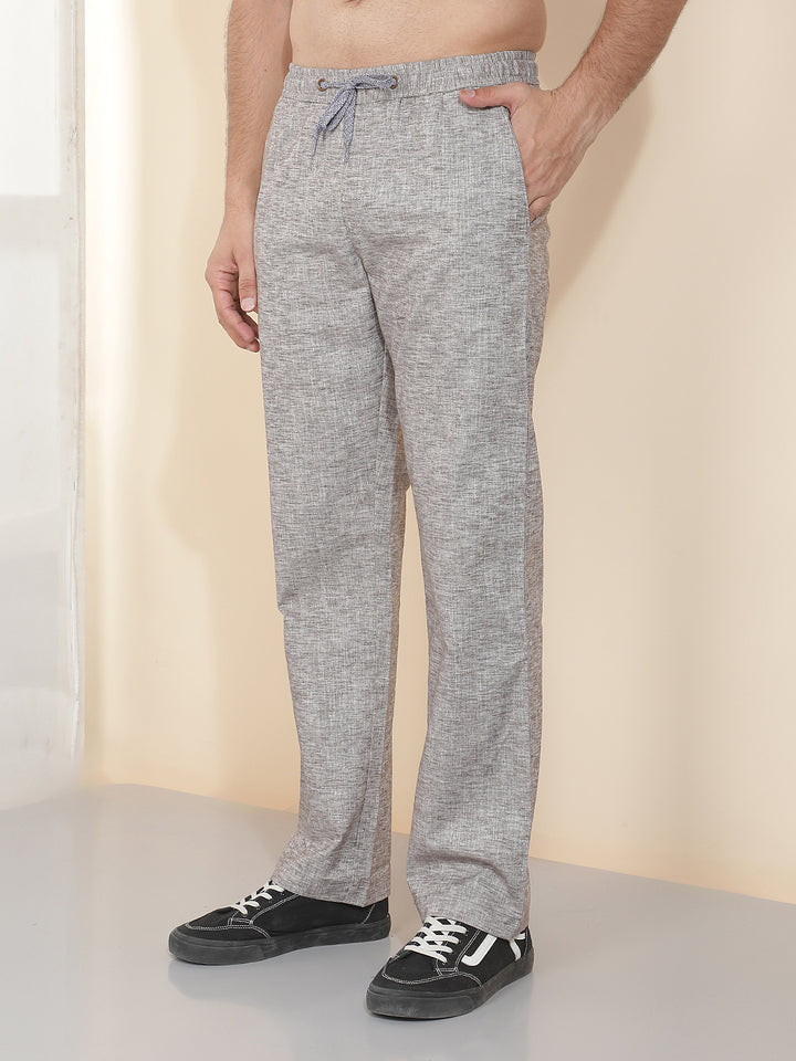 cobb grey solid regular-fit summer lower