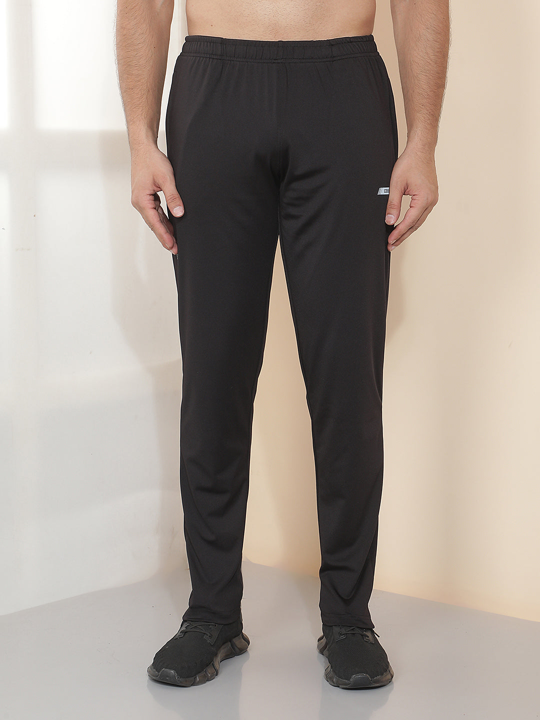 cobb black solid regular-fit summer lower