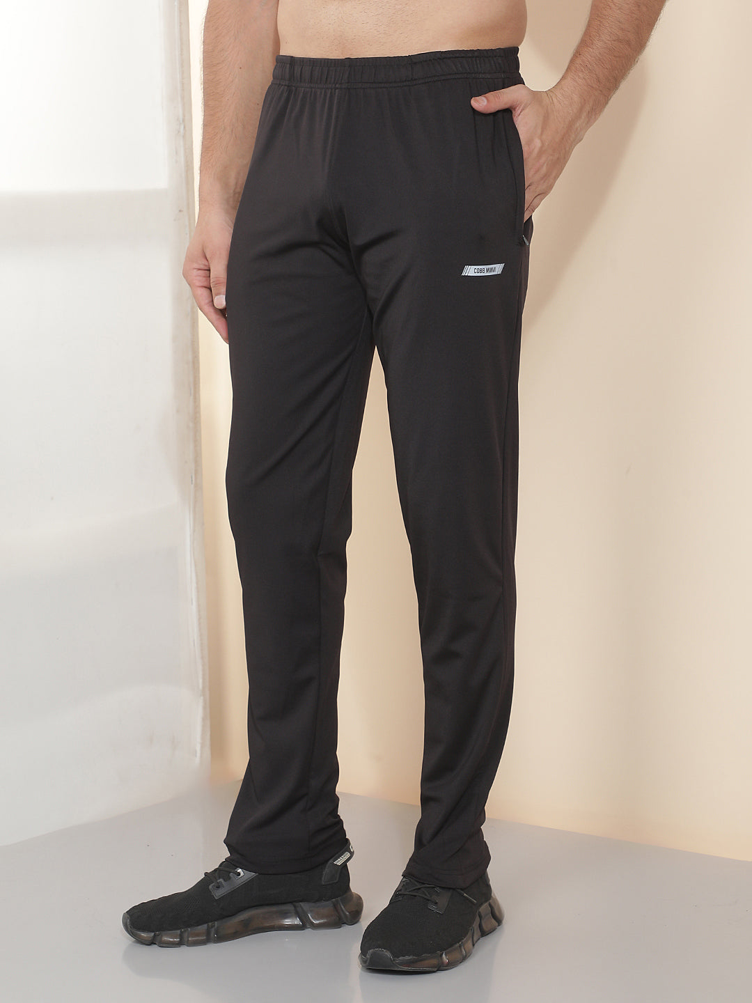 cobb black solid regular-fit summer lower