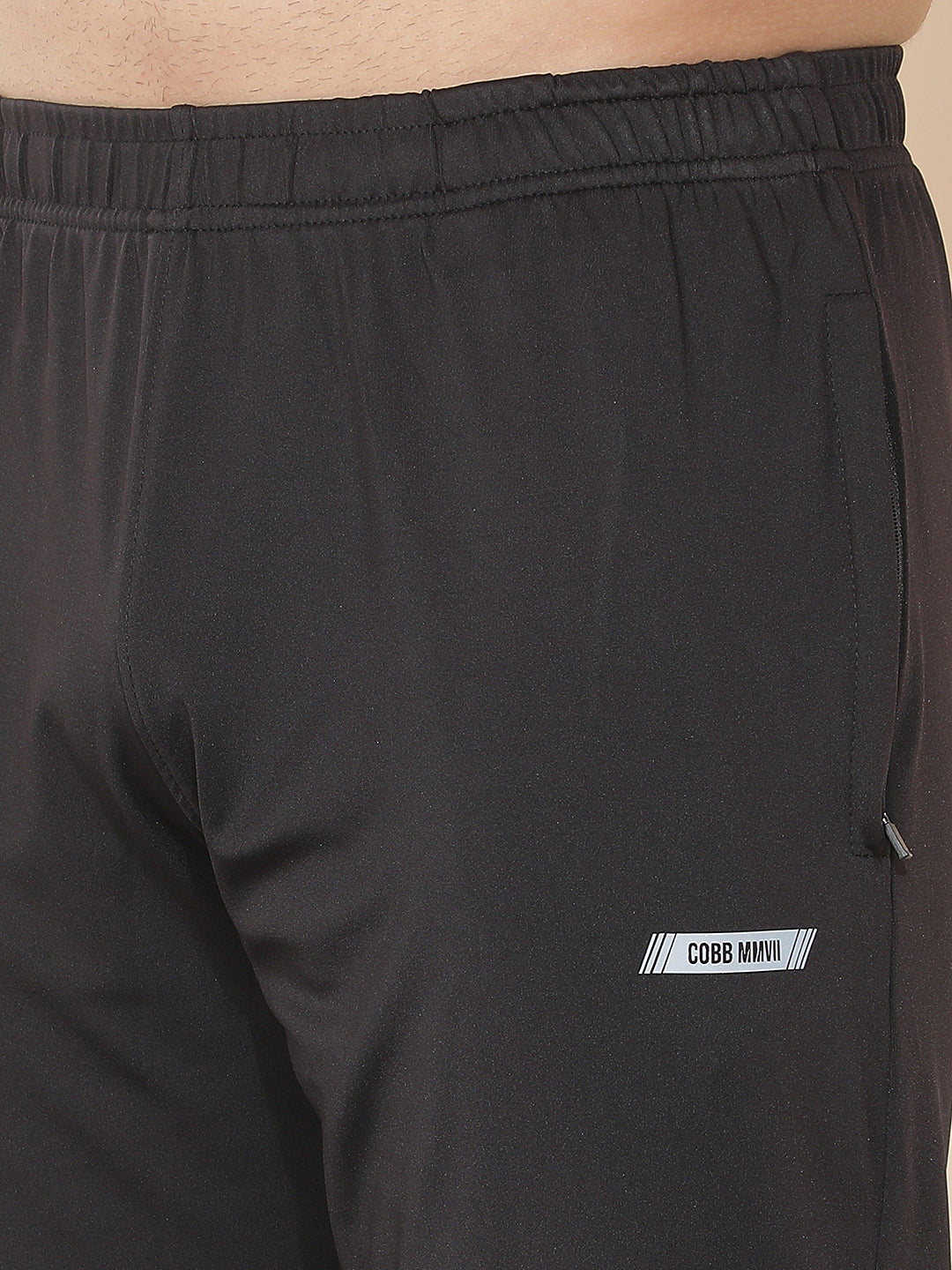 cobb black solid regular-fit summer lower