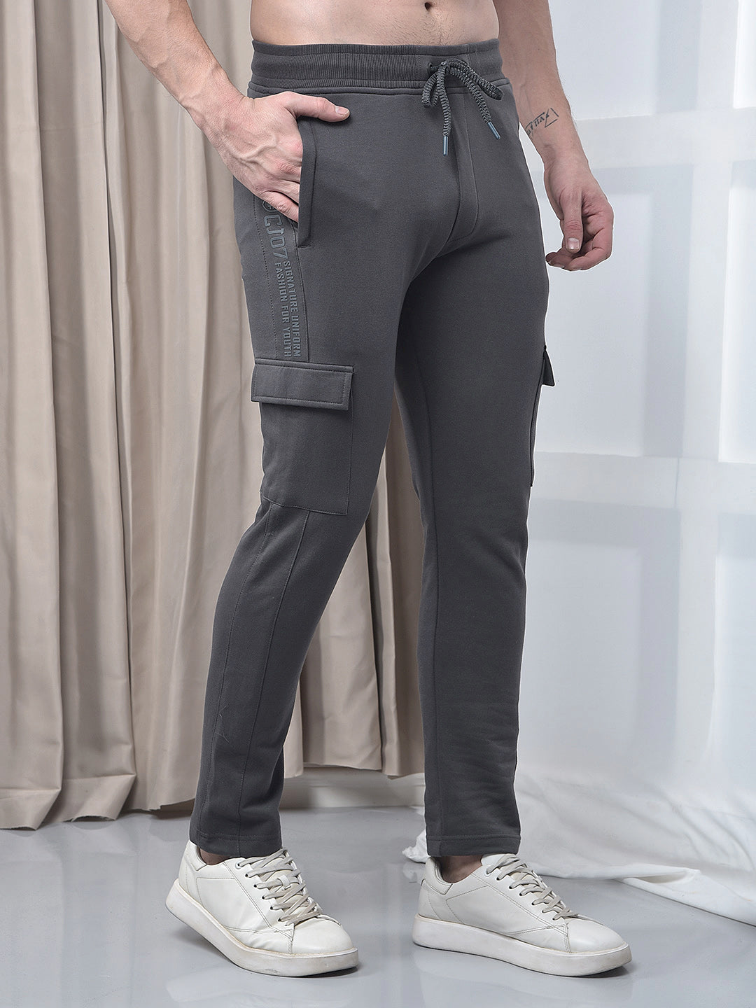 cobb solid dark grey five-pocket winter lower