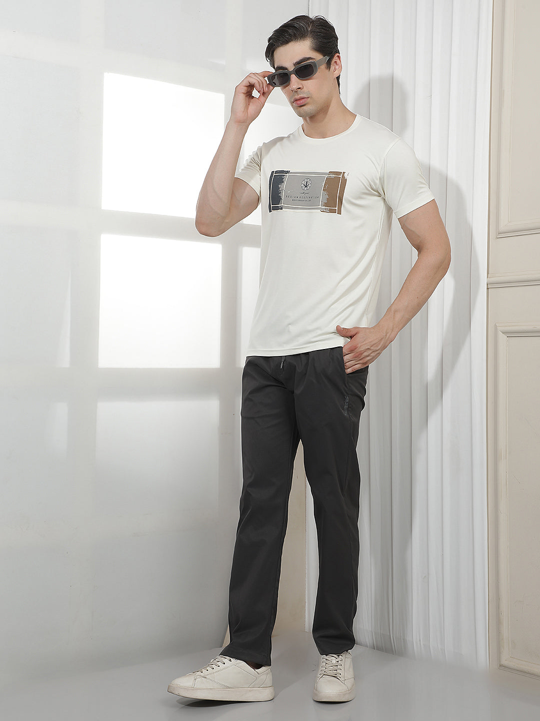 dark grey striped summer lower