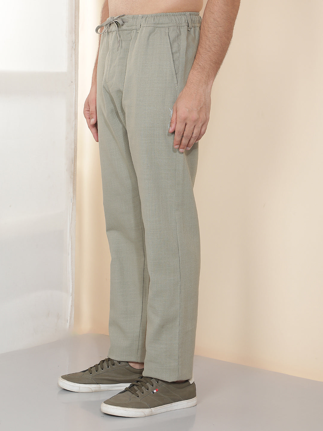 cobb green solid regular-fit summer lower