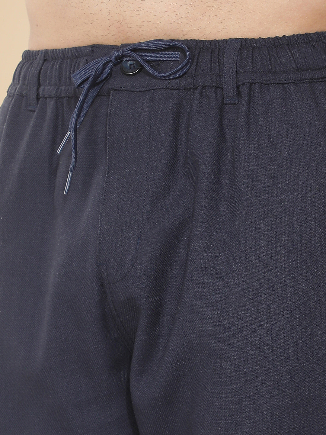 cobb navy blue solid regular-fit summer lower