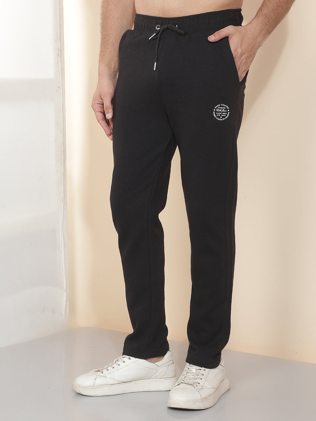 cobb black solid regular-fit summer lower