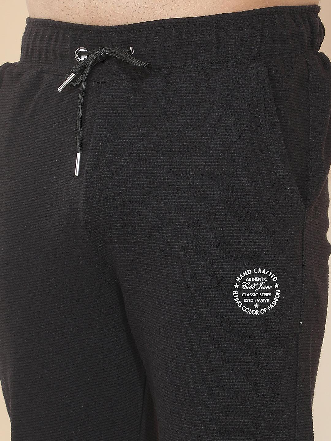 cobb black solid regular-fit summer lower