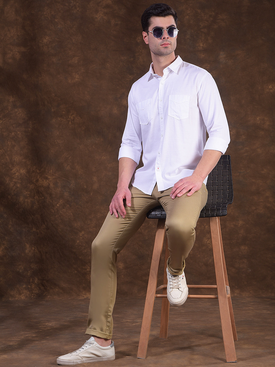 COBB KHAKI NARROW-FIT CASUAL TROUSER