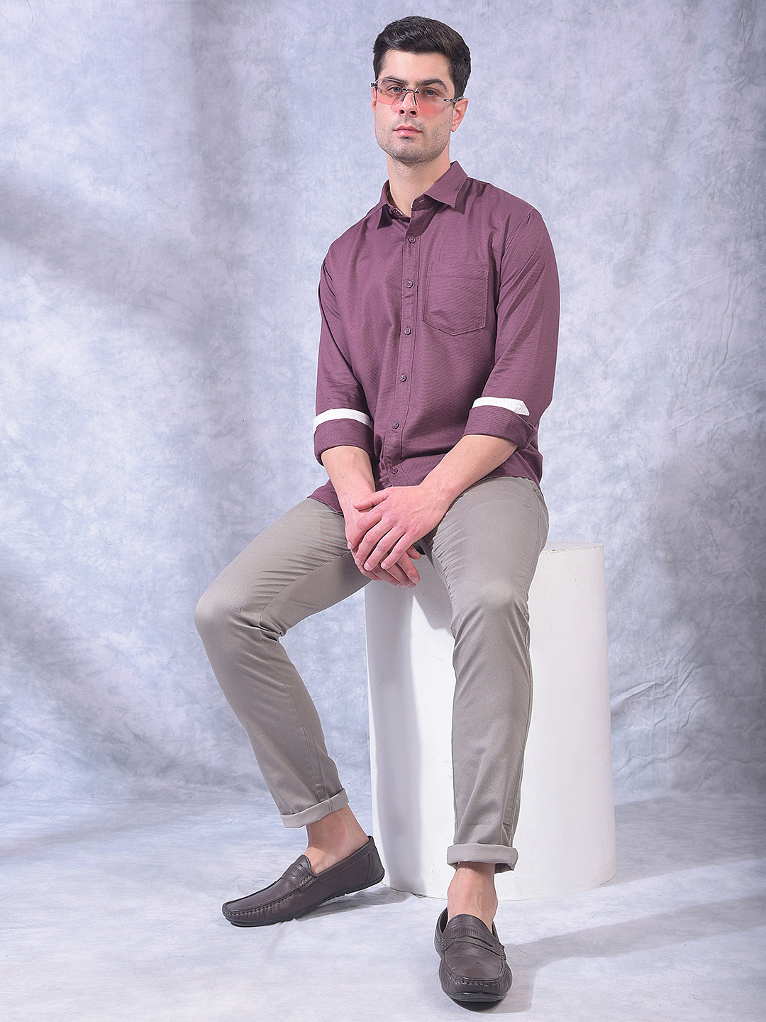 cobb grey narrow-fit casual trouser