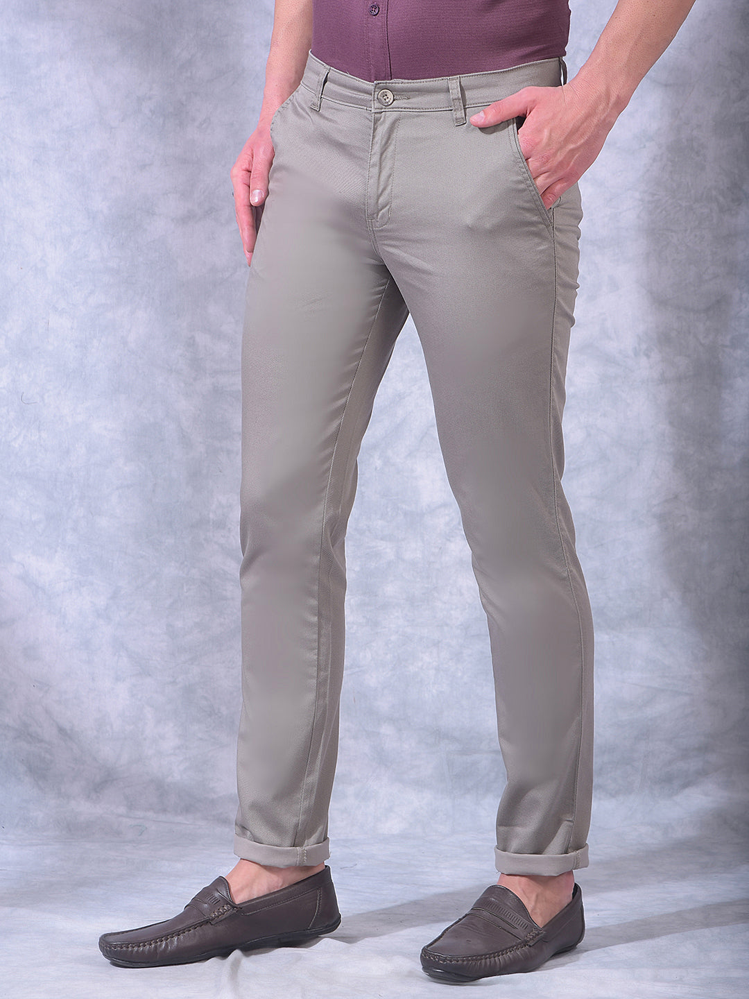 cobb grey narrow-fit casual trouser