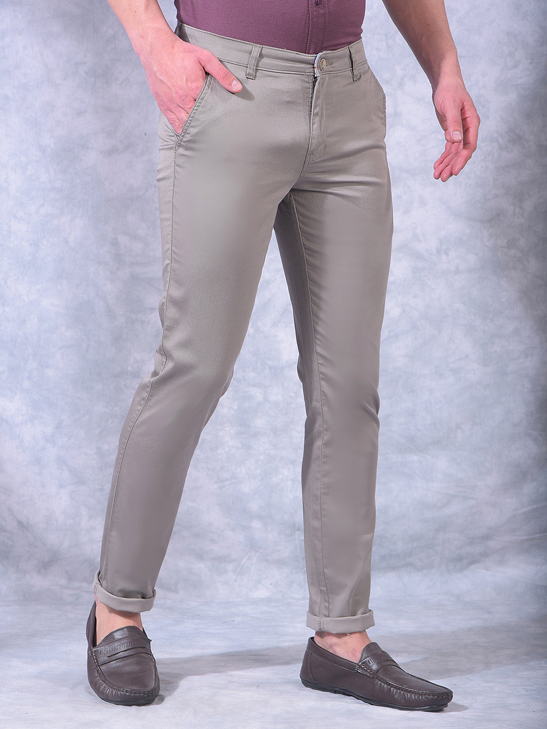 cobb grey narrow-fit casual trouser
