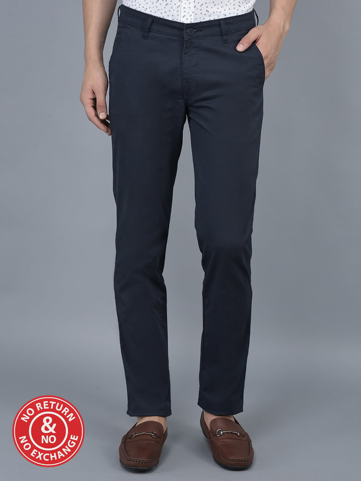 Cobb Navy Blue Slim Fit Chinos