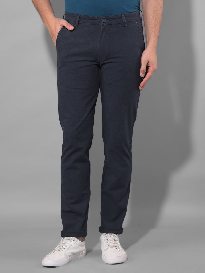 cobb navy blue ultra fit casual trouser