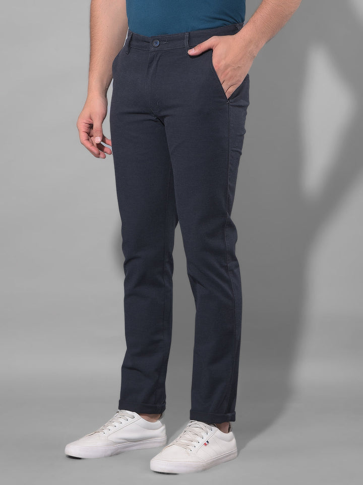 cobb navy blue ultra fit casual trouser