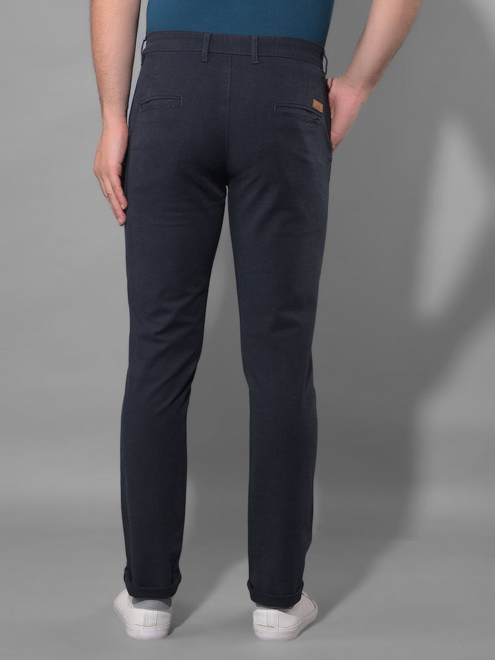 cobb navy blue ultra fit casual trouser