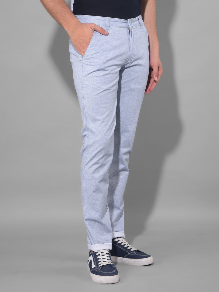 cobb sky blue ultra fit casual trouser