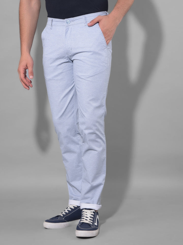 cobb sky blue ultra fit casual trouser