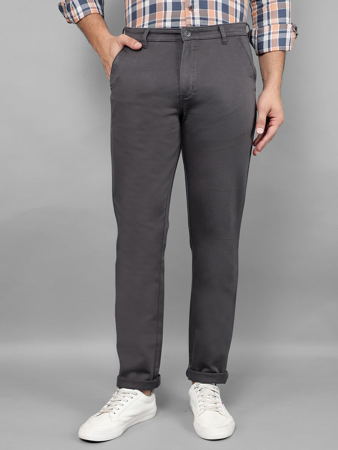 cobb dark grey ultra fit casual trouser