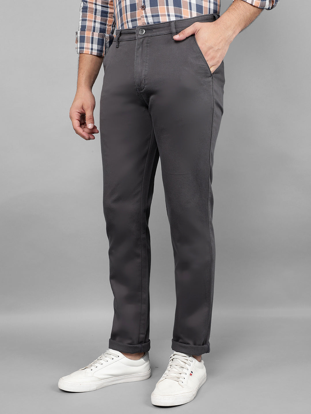 cobb dark grey ultra fit casual trouser