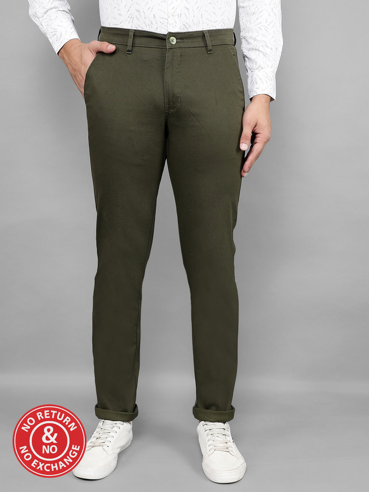 COBB DARK OLIVE ULTRA FIT CASUAL TROUSER