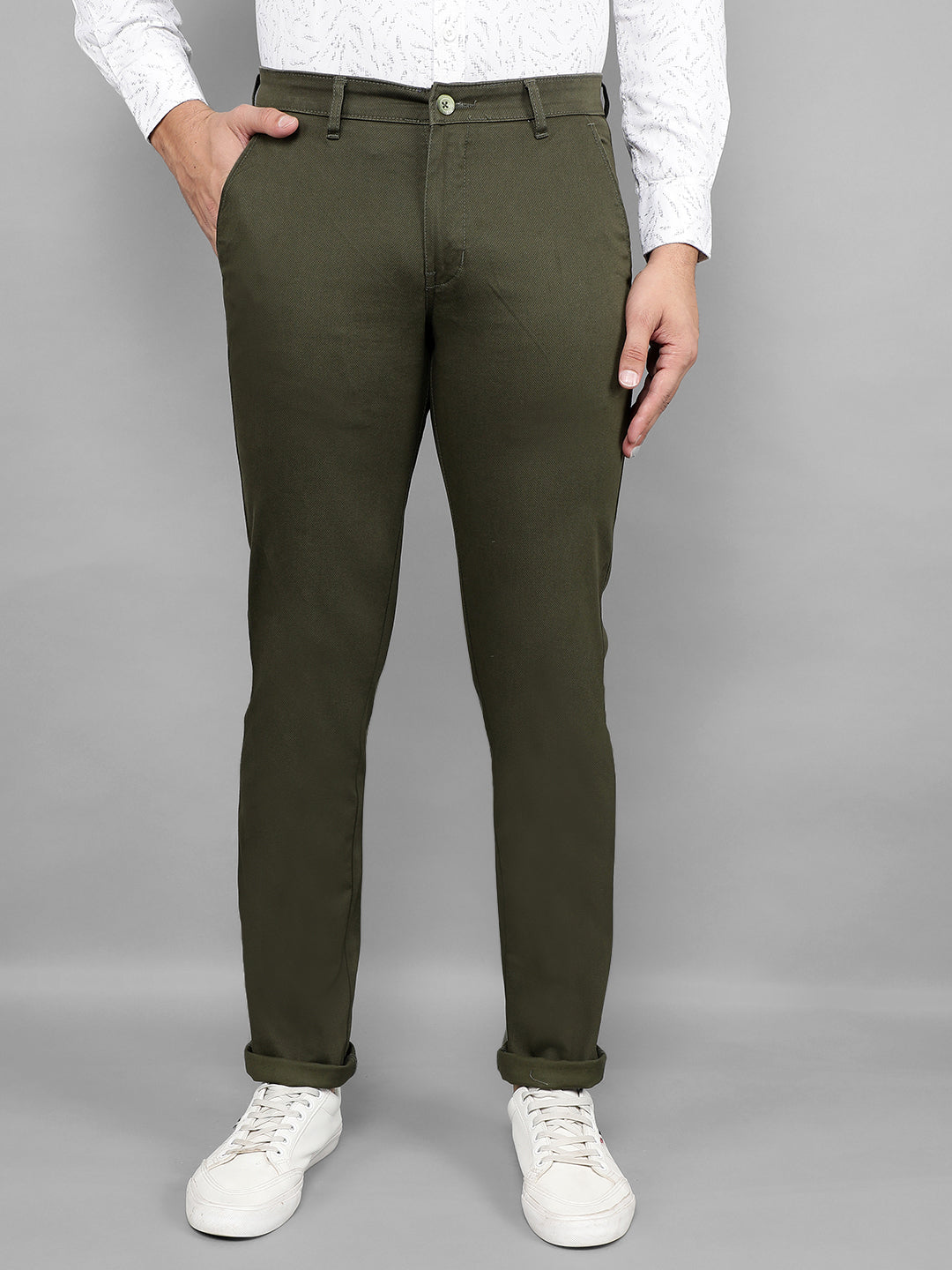 cobb dark olive ultra fit casual trouser