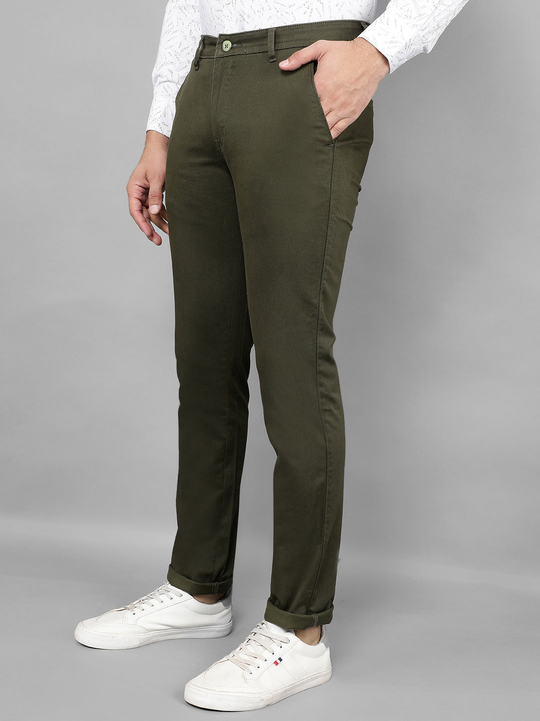 cobb dark olive ultra fit casual trouser