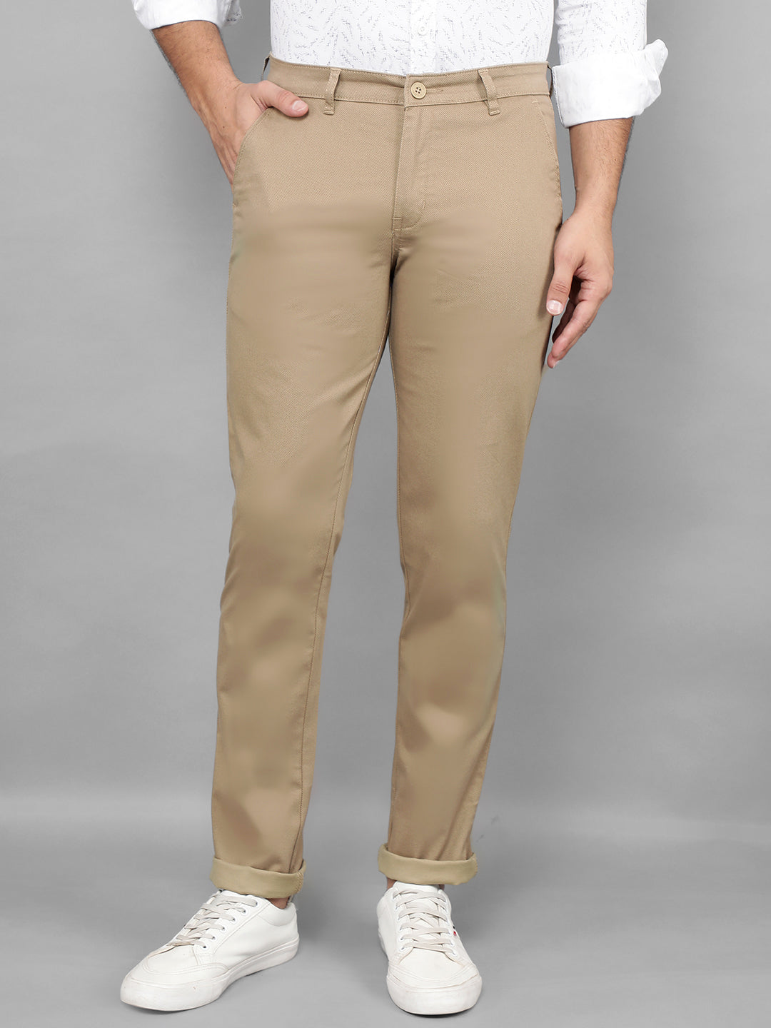 cobb khaki ultra fit casual trouser