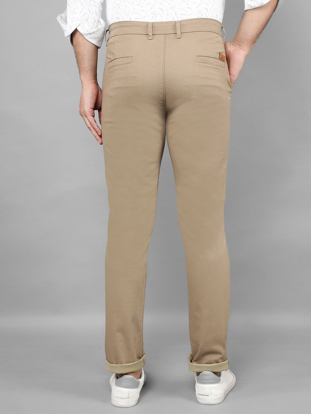 cobb khaki ultra fit casual trouser