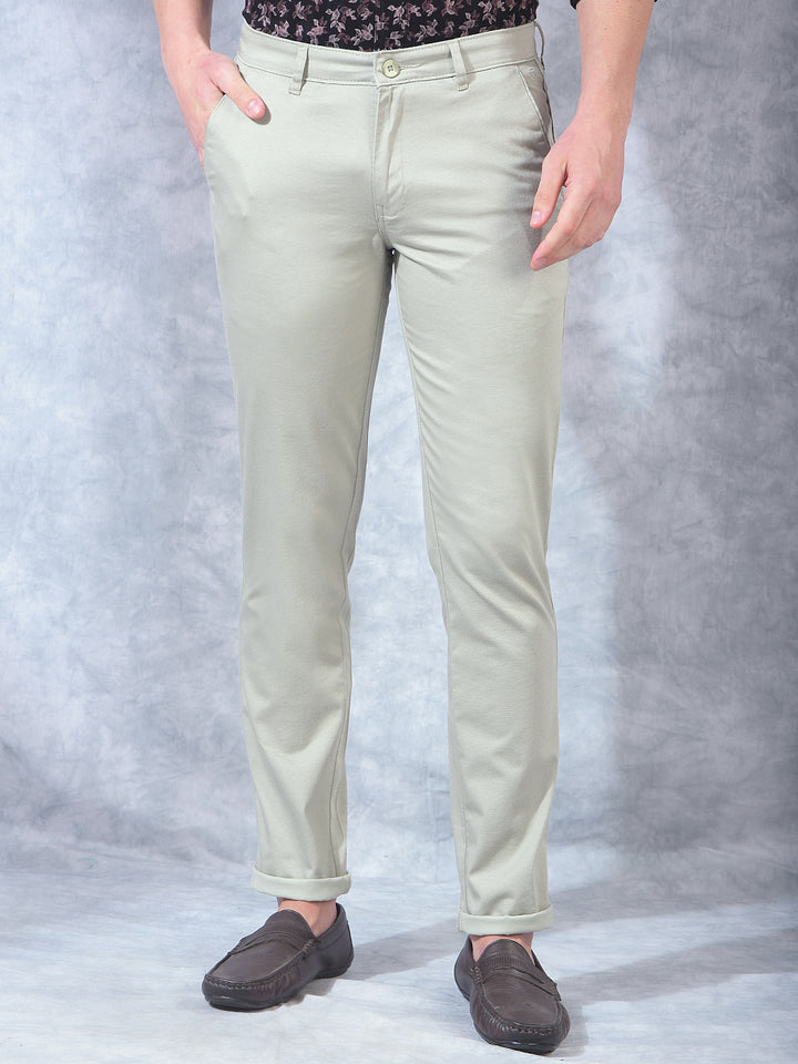 cobb pista green narrow-fit casual trouser