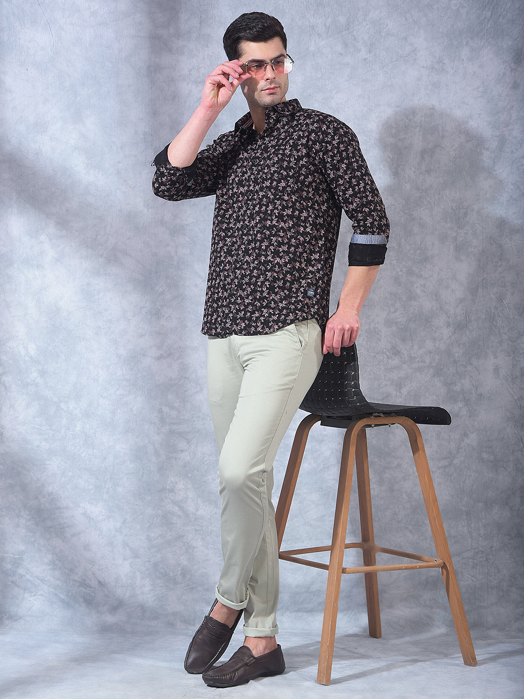 COBB PISTA GREEN NARROW-FIT CASUAL TROUSER