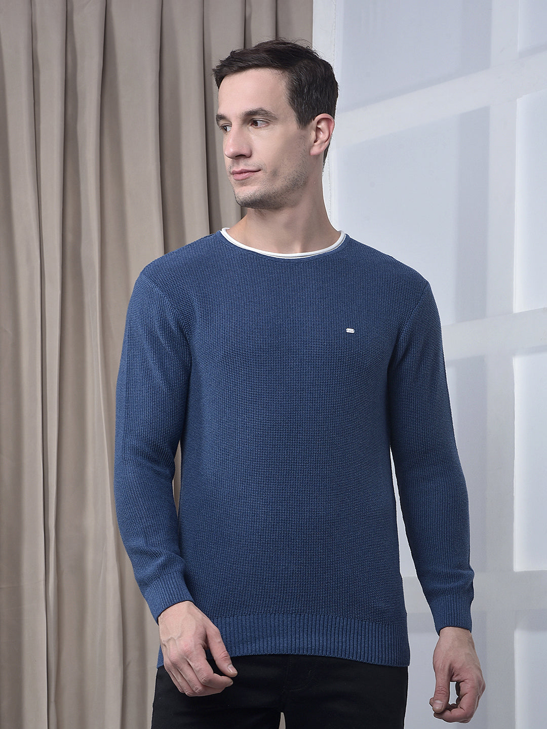 cobb solid air force round neck sweater