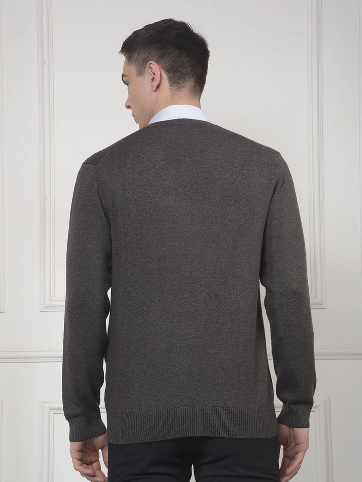cobb solid anthra v-neck sweater