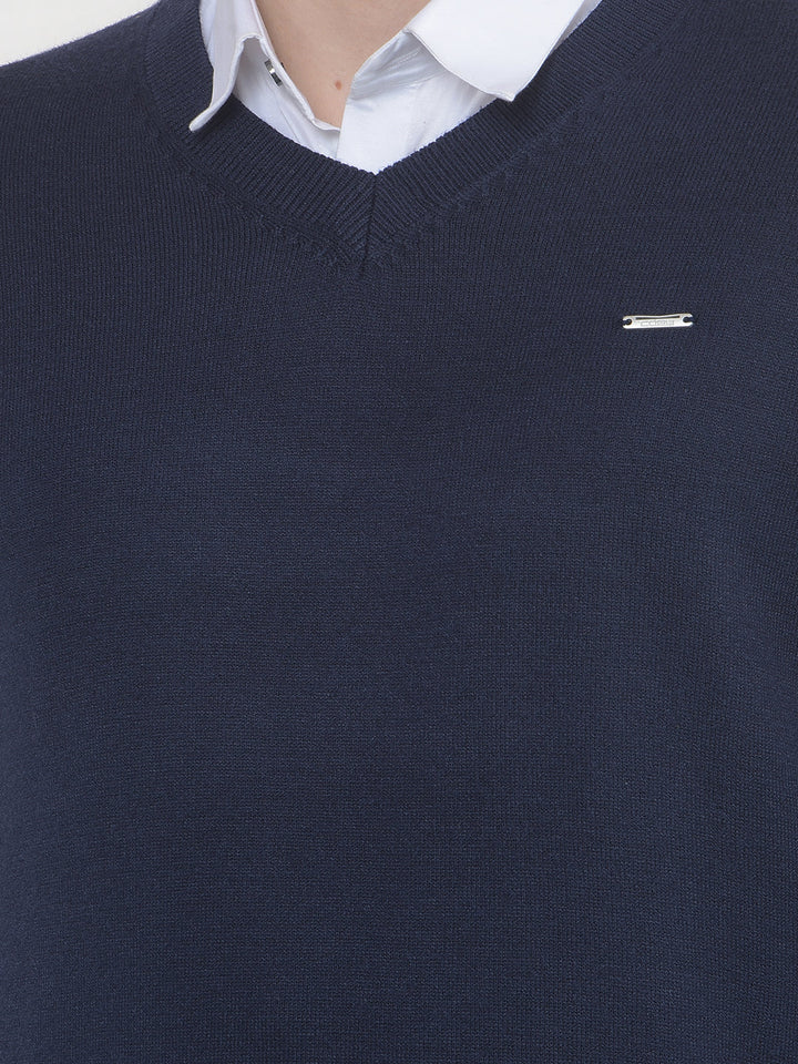 COBB SOLID NAVY V-NECK SWEATER
