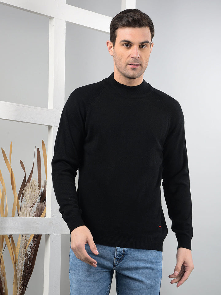 cobb solid black turtle neck sweater