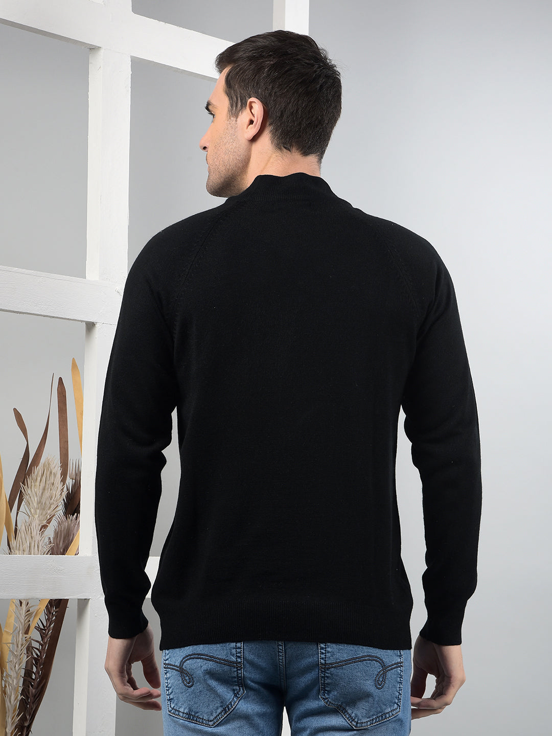 cobb solid black turtle neck sweater