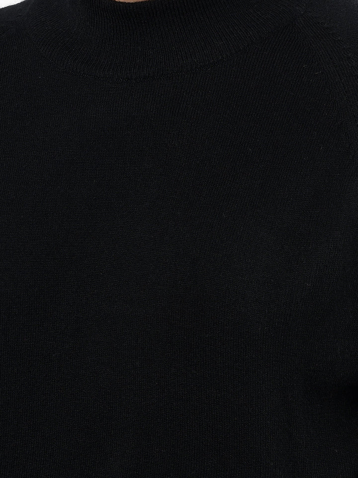 cobb solid black turtle neck sweater