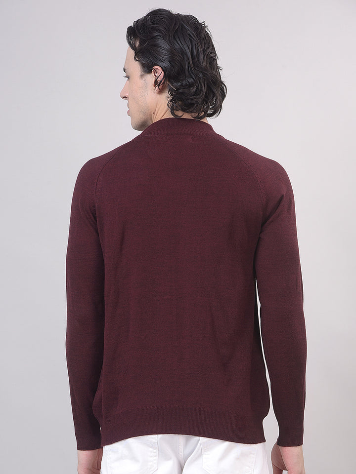 mock neck solid sweater