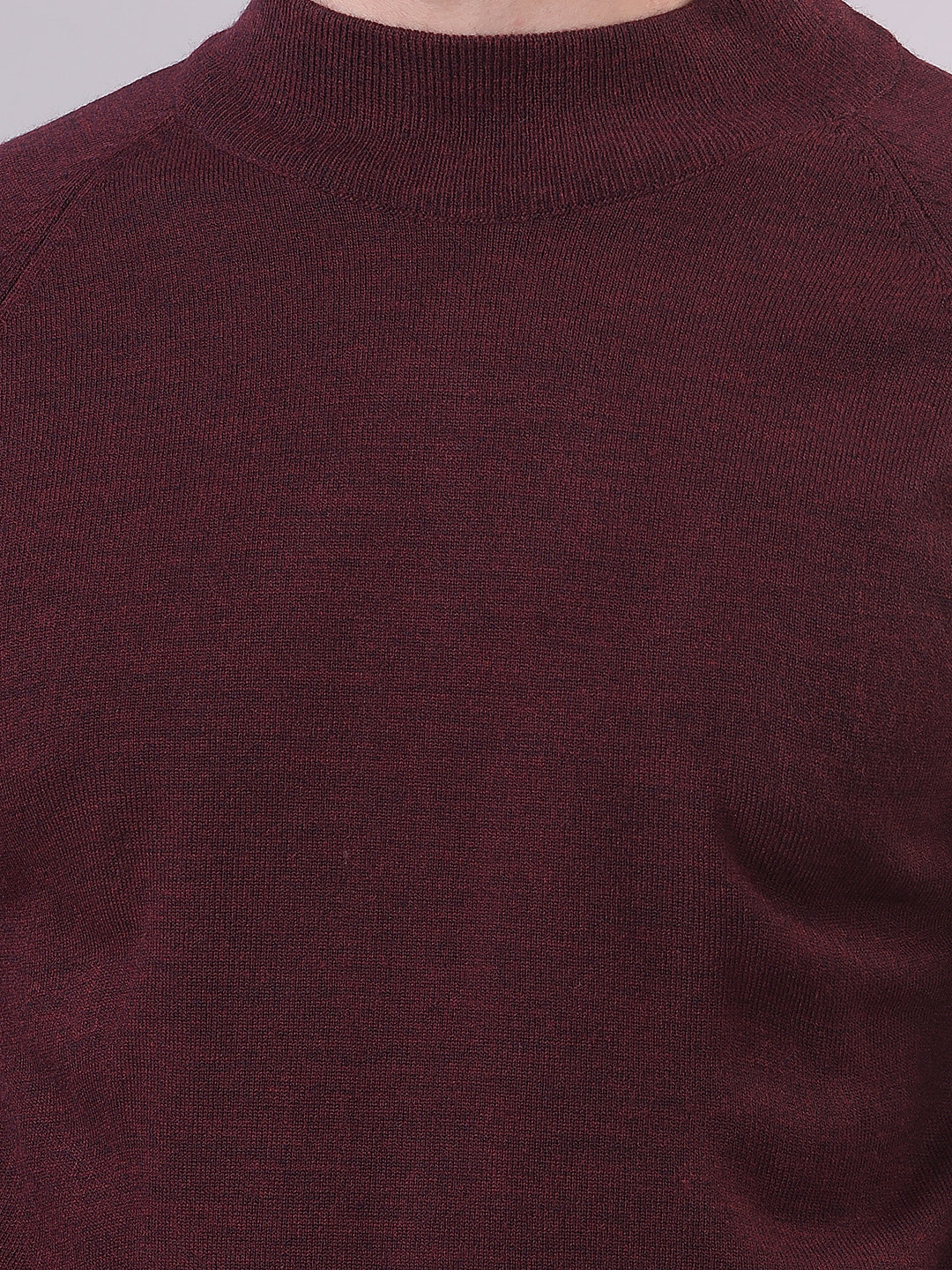 mock neck solid sweater