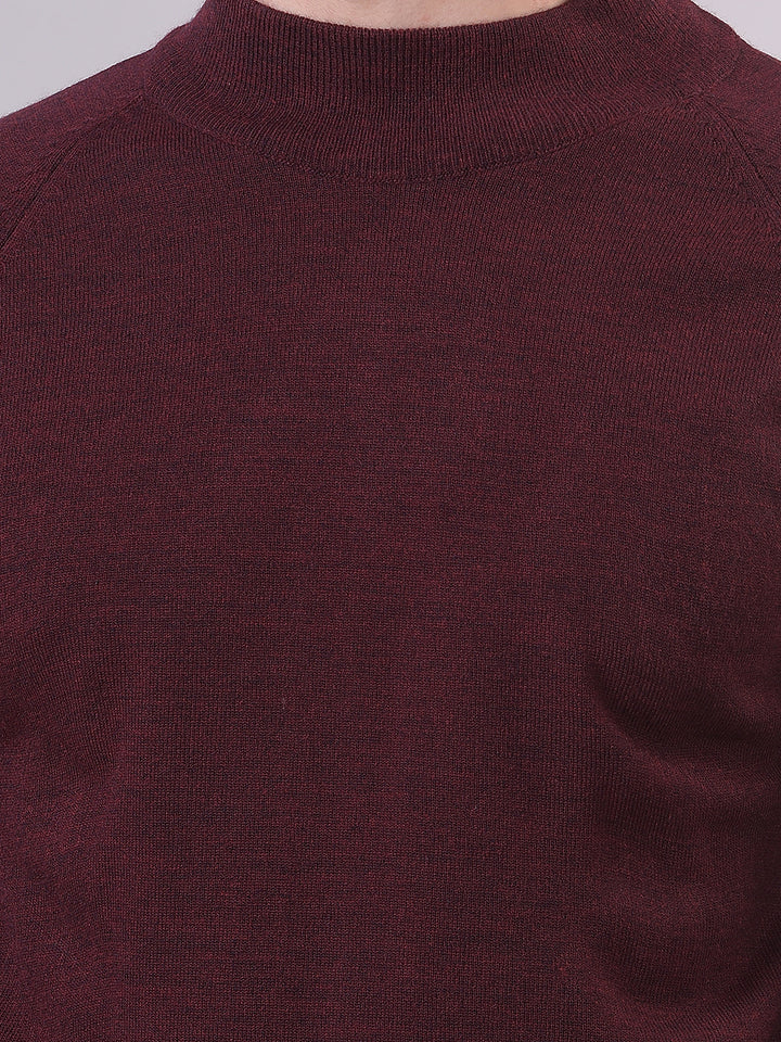 mock neck solid sweater