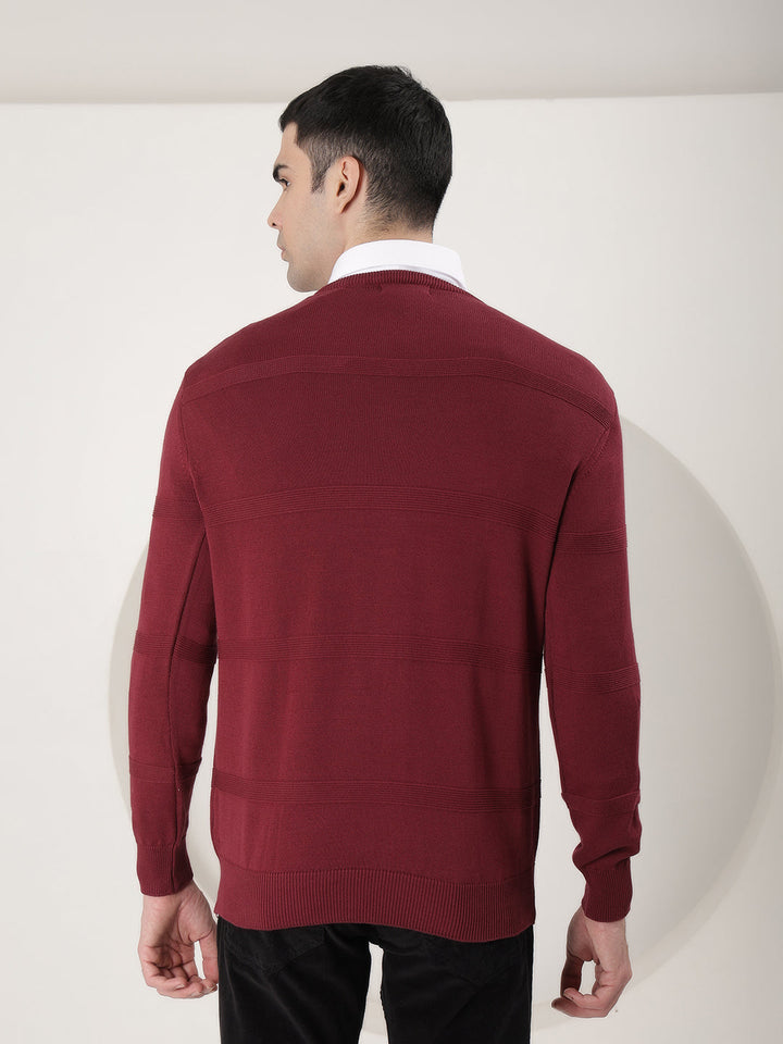 cobb wine self-design v-neck sweater